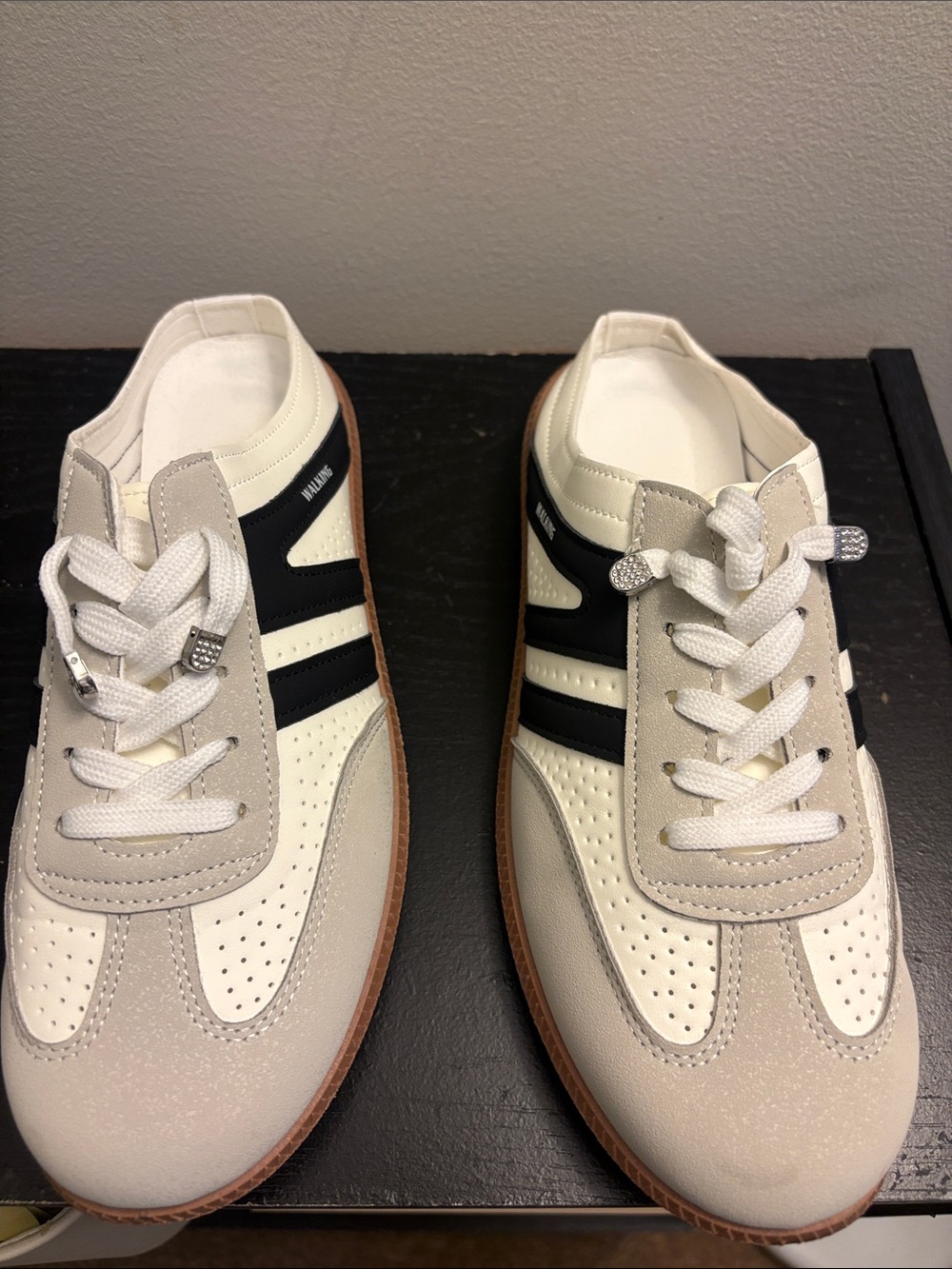 Women’s Casual Athletic Shoes in Cream and Black
